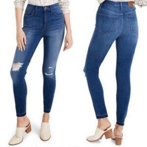 Madewell Ripped 10" High Waist Crop Skinny Jeans Size 37